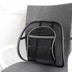 Krēsla atzveltnes atbalsts ar masieri, melns цена и информация | Другие принадлежности для мебели | 220.lv