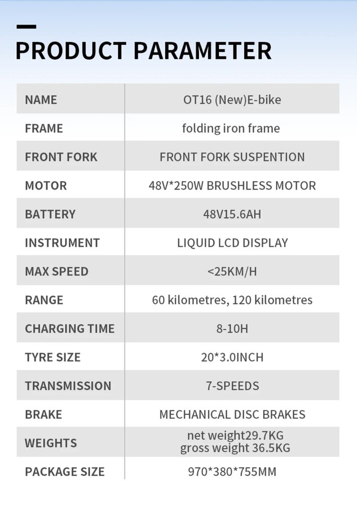 Elektriskais velosipēds OneSport OT16, 20", melns cena un informācija | Elektrovelosipēdi | 220.lv