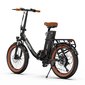 Elektriskais velosipēds OneSport OT16, 20", melns cena un informācija | Elektrovelosipēdi | 220.lv