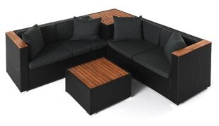 2-х частей садовый мебельный комплект, черный/коричневый цена и информация | Комплекты уличной мебели | 220.lv