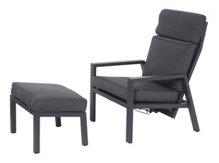 Уличное кресло с подставкой для ног Miloo Home Zoya, серое цена и информация | скамейка со столиком | 220.lv