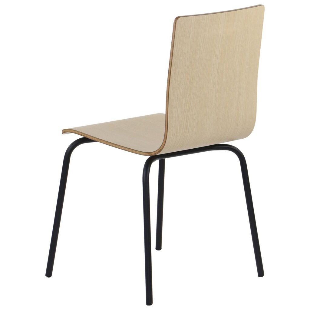 Laminēta saplākšņa krēsls Stema Werdi B, gaiši brūnā krāsā, melns rāmis cena un informācija | Virtuves un ēdamistabas krēsli | 220.lv