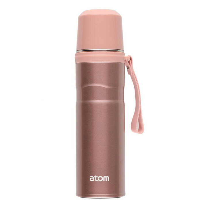 Termoss Atom ar rokturi rozā, 750ml cena un informācija | Termosi, termokrūzes | 220.lv