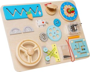 Koka maņu rotaļlieta bērniem Ark Miido Busy Board cena un informācija | Rotaļlietas zīdaiņiem | 220.lv