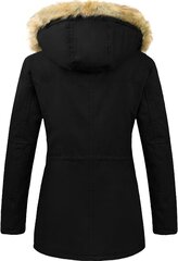 Женское зимнее пальто Uoiuxc, ветрозащитная куртка-парка, чёрная цена и информация | Женские куртки | 220.lv