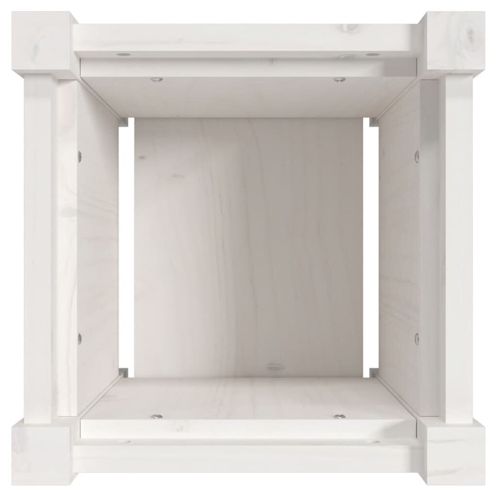 Puķu pods, balts, 31x31x31cm, priedes masīvkoks cena un informācija | Balkona kastes | 220.lv