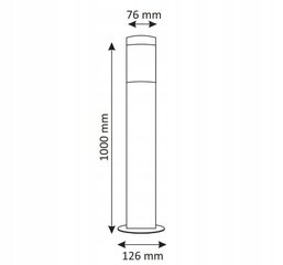 Āra lampa Polux, 100 cm, sudraba krāsā cena un informācija | Āra apgaismojums | 220.lv