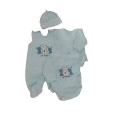 комплект из 4 предметов, размер 56, синий цена и информация | Комплекты одежды для новорожденных | 220.lv