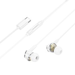 Borofone Earphones BM90 Miller with microphone white цена и информация | Наушники | 220.lv