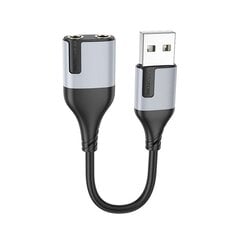 Адаптер Borofone BV19 Creator Audio - USB на разъем 3,5 мм - черный цена и информация | Адаптеры и USB разветвители | 220.lv