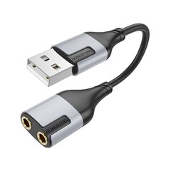 Borofone Adapter BV19 Creator Audio 2 in 1 - USB to 2xjack 3,5mm - black цена и информация | Адаптеры и USB разветвители | 220.lv