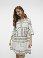 Vero Moda женское платье 10225127*03, белый/зелёный 5715512153186 цена и информация | Платья | 220.lv