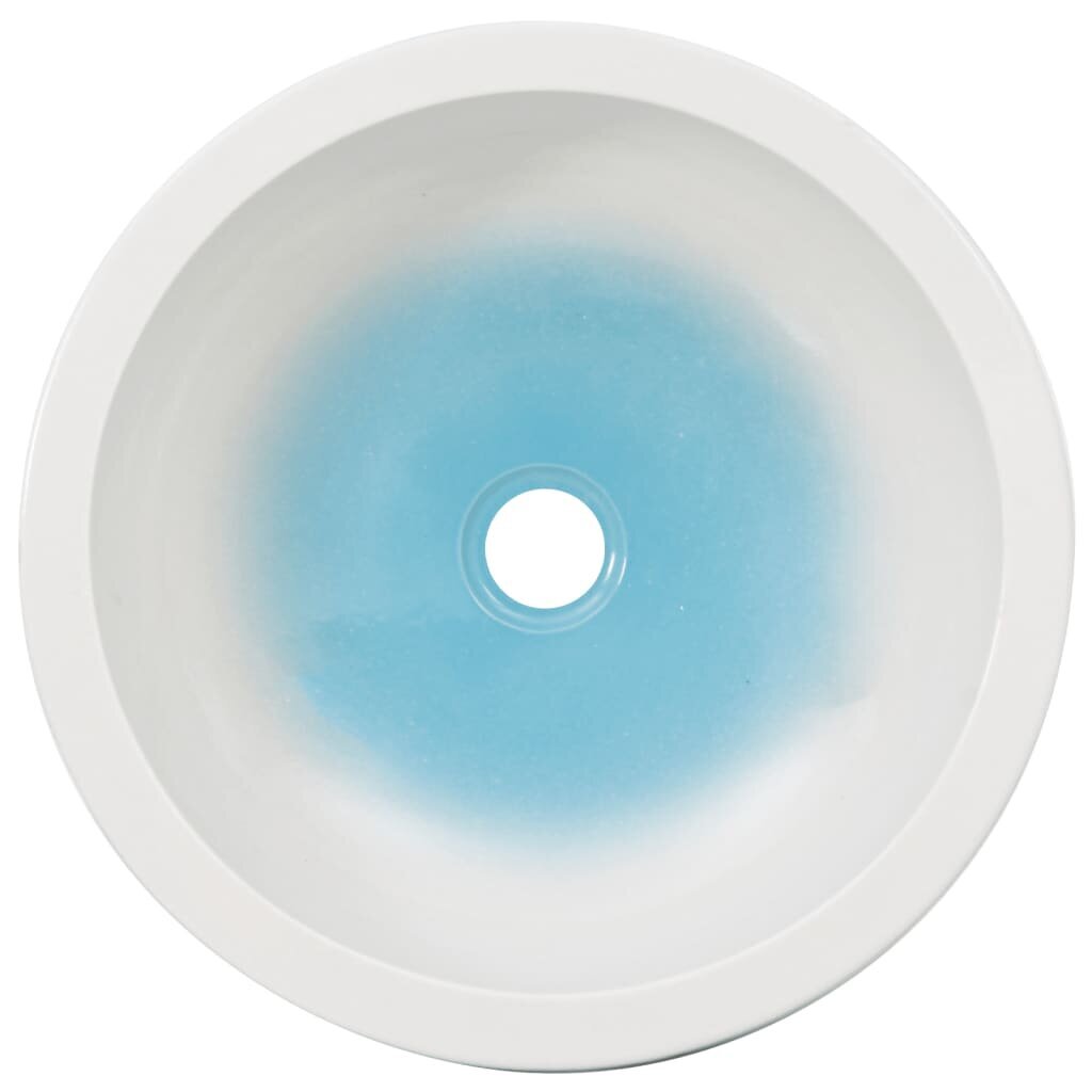 Izlietne uz galda liekama, balta/zila, 41x14cm, keramika cena un informācija | Izlietnes | 220.lv
