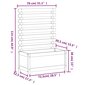 Balkona puķu kaste ar statīvu, balta, 79x39,5x114cm cena un informācija | Balkona kastes | 220.lv