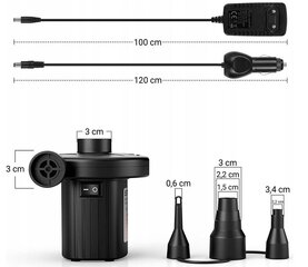 Электрический воздушный насос LTC 50 Вт цена и информация | Надувные матрасы и мебель | 220.lv