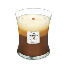 WoodWick aromātiskā svece Trilogy Cafe Sweets 275 g cena un informācija | Sveces un svečturi | 220.lv