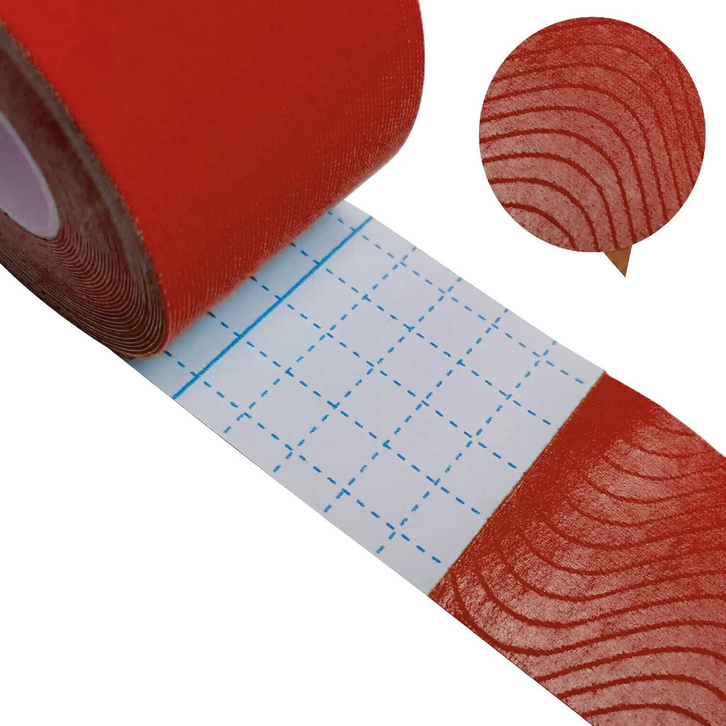Kinezioloģiskā lente, 2,5 cm x 5 m sarkana цена и информация | Ķermeņa daļu fiksatori | 220.lv