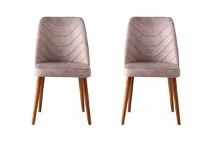 2 krēslu komplekts Kalune Design Dallas 555, bēšs/brūns цена и информация | Стулья для кухни и столовой | 220.lv