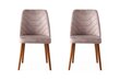 2 krēslu komplekts Kalune Design Dallas 555, bēšs/brūns cena un informācija | Virtuves un ēdamistabas krēsli | 220.lv