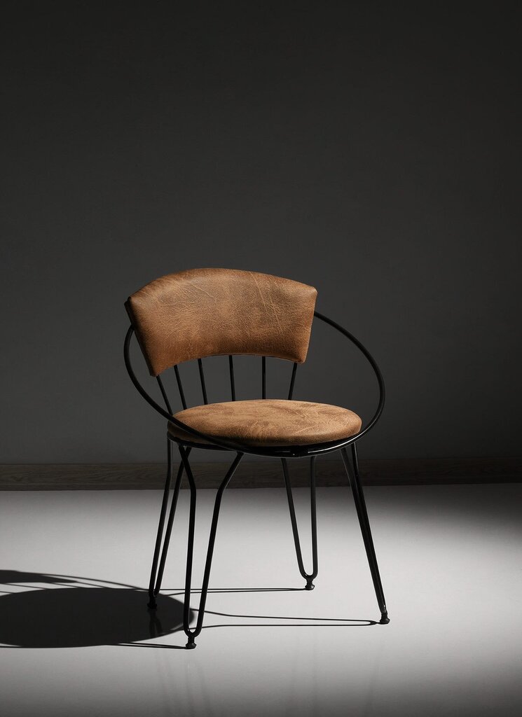 2 krēslu komplekts Kalune Design Istanbul 268, bēšs/melns cena un informācija | Virtuves un ēdamistabas krēsli | 220.lv