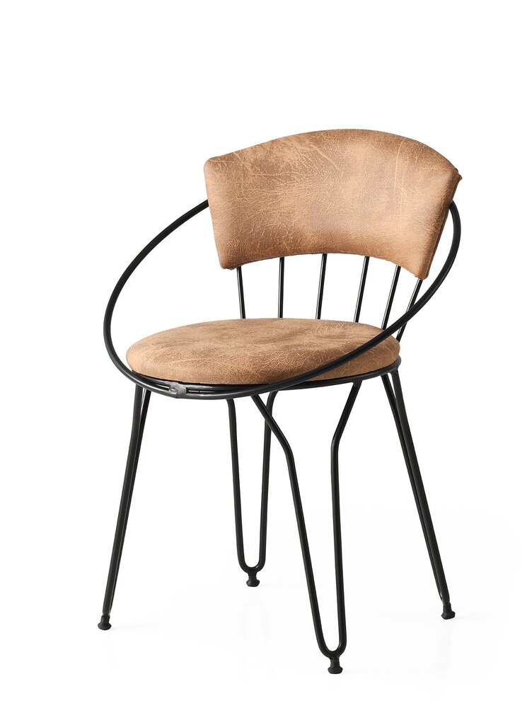 2 krēslu komplekts Kalune Design Istanbul 268, bēšs/melns cena un informācija | Virtuves un ēdamistabas krēsli | 220.lv