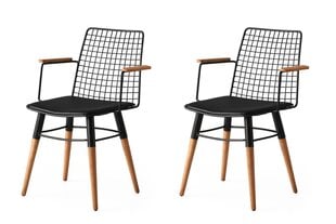 2 krēslu komplekts Kalune Design Trend 270, melns/brūns цена и информация | Стулья для кухни и столовой | 220.lv