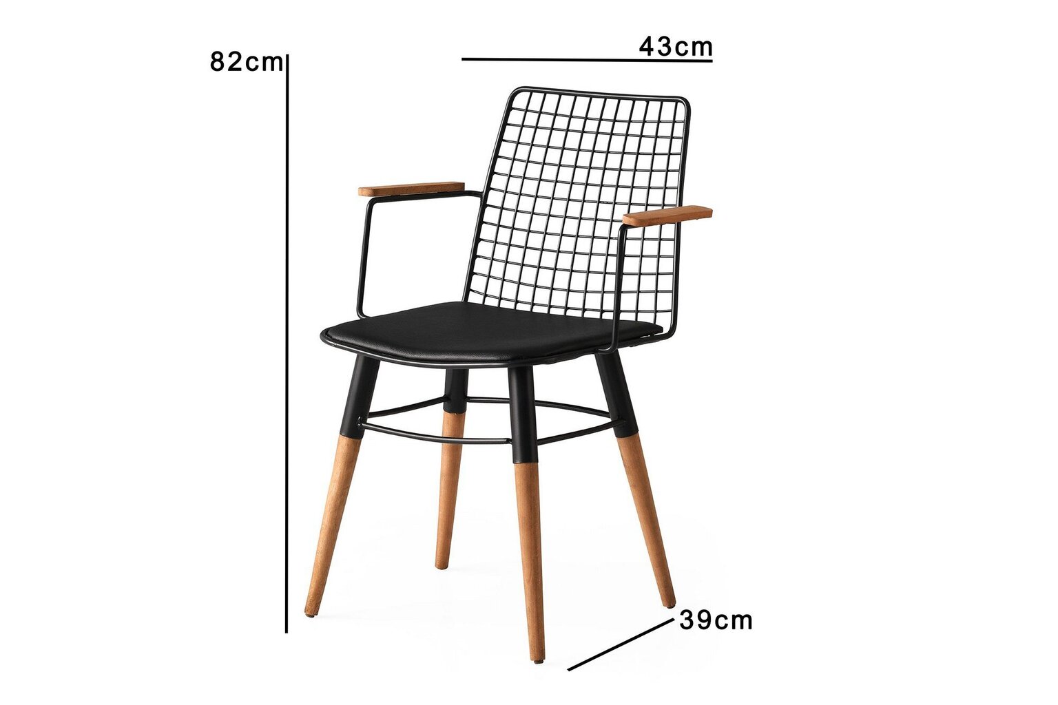 2 krēslu komplekts Kalune Design Trend 270, melns/brūns цена и информация | Virtuves un ēdamistabas krēsli | 220.lv