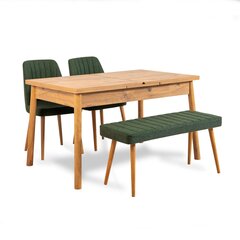 4 daļu ēdamistabas komplekts Kalune Design Santiago Atlantice, brūns/zaļš цена и информация | Комплекты мебели для столовой | 220.lv