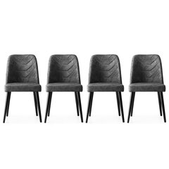 4 krēslu komplekts Kalune Design Dallas - 527, pelēks cena un informācija | Virtuves un ēdamistabas krēsli | 220.lv