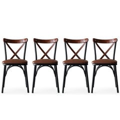 4 krēslu komplekts Kalune Design Ekol - 1332, brūns/melns цена и информация | Стулья для кухни и столовой | 220.lv