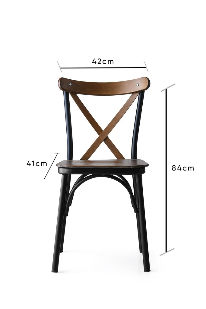 4 krēslu komplekts Kalune Design Ekol - 261, brūns/melns цена и информация | Virtuves un ēdamistabas krēsli | 220.lv