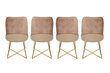 4 krēslu komplekts Kalune Design Madrid 913, zelts/brūns cena un informācija | Virtuves un ēdamistabas krēsli | 220.lv