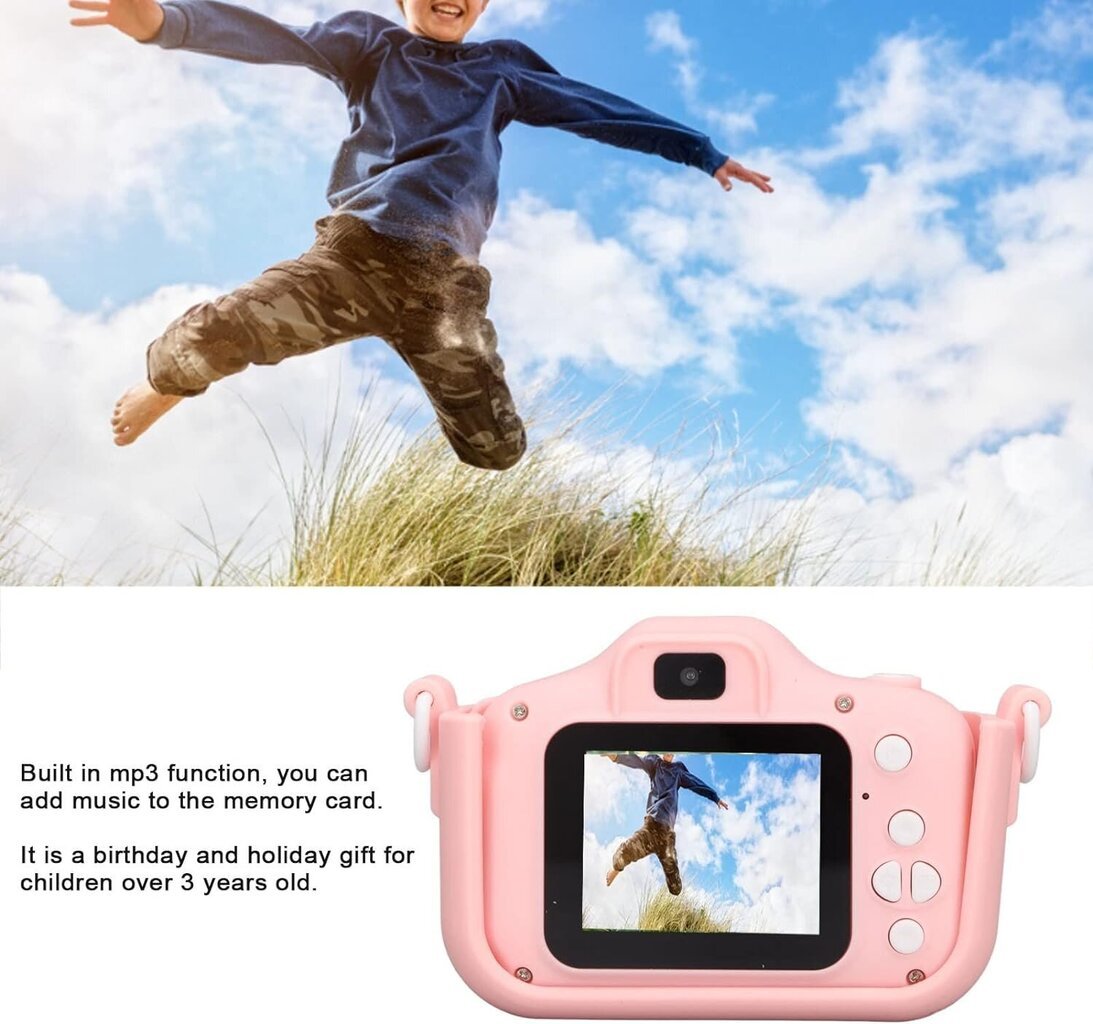 Bērnu digitālā kamera, rozā цена и информация | Digitālās fotokameras | 220.lv