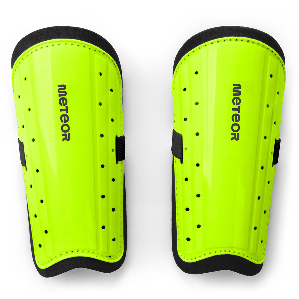 SOCCER SHIN GUARD METEOR M neona zaļš цена и информация | Futbola formas un citas preces | 220.lv