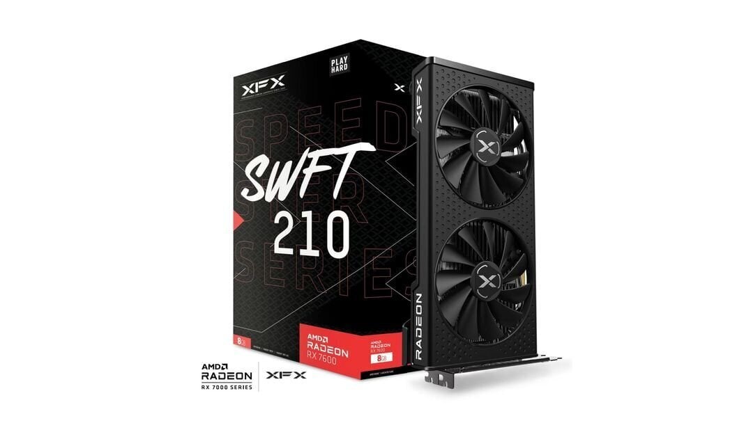 XFX Speedster SWFT 210 AMD Radeon RX 7600 Core Edition (RX-76PSWFTFY) cena un informācija | Videokartes (GPU) | 220.lv