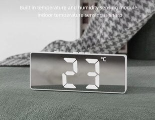 Cann SZ-810 Светодиодный будильник с термометром и календарем, белый цена и информация | Радиоприемники и будильники | 220.lv