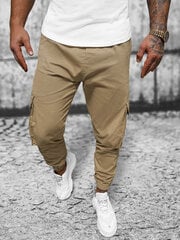 Мужские хлопковые брюки чинос бежевого цвета. цена и информация | Мужские трусы Nek, черные | 220.lv