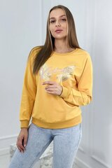 Женский темно-желтый классический свитер цена и информация | Женские толстовки | 220.lv
