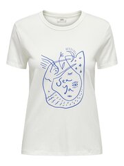 JDY женская футболка 15311702*03, белый/синий 5715518030702 цена и информация | Футболка женская | 220.lv