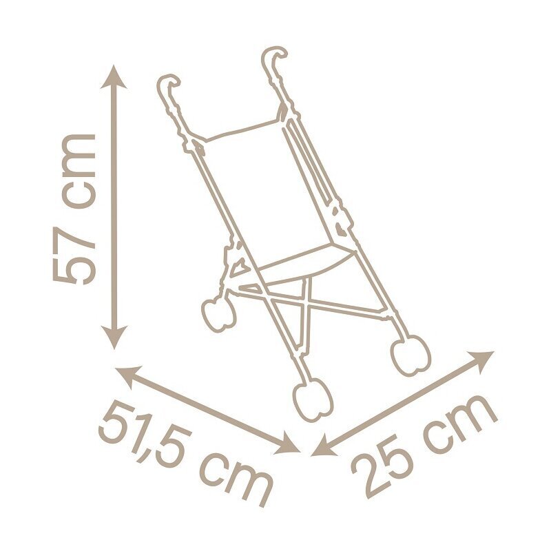 Leļļu rati Smoby, rozā, 57 x 51,5 x 25 cm cena un informācija | Rotaļlietas meitenēm | 220.lv