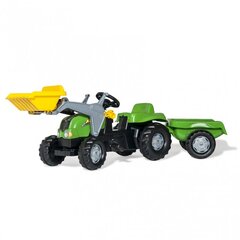 Педальный трактор с лопатой и прицепом, зеленый цена и информация | Игрушки для мальчиков | 220.lv