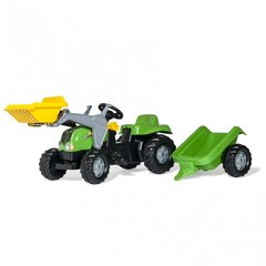 Педальный трактор с лопатой и прицепом, зеленый цена и информация | Игрушки для мальчиков | 220.lv