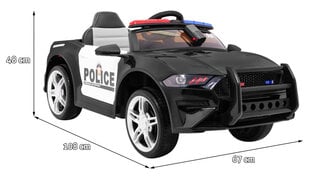 Vienvietīgs bērnu elektriskais policijas auto GT Sport, melns цена и информация | Электромобили для детей | 220.lv