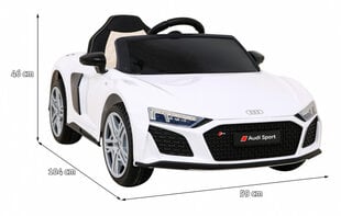 Vienvietīgs elektroauto Audi R8 LIFT, balts cena un informācija | Bērnu elektroauto | 220.lv