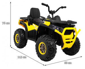 Vienvietīgs auto bērniem Quad ATV, dzeltens цена и информация | Электромобили для детей | 220.lv