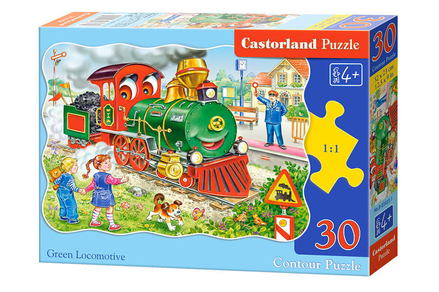 Dėlionė Castorland Green Locomotive, 30 dalių cena un informācija | Puzles, 3D puzles | 220.lv