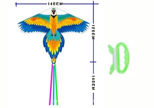Мега Большой Воздушный Змей Птица Длинный Хвост Разноцветный цена и информация | Воздушные змеи | 220.lv