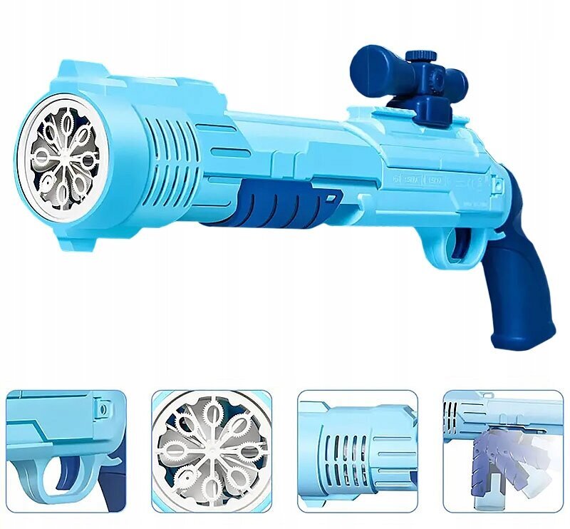 Automātiskā burbuļu pistoles Fold,zila, 41 x 19 x 6 cm cena un informācija | Ūdens, smilšu un pludmales rotaļlietas | 220.lv