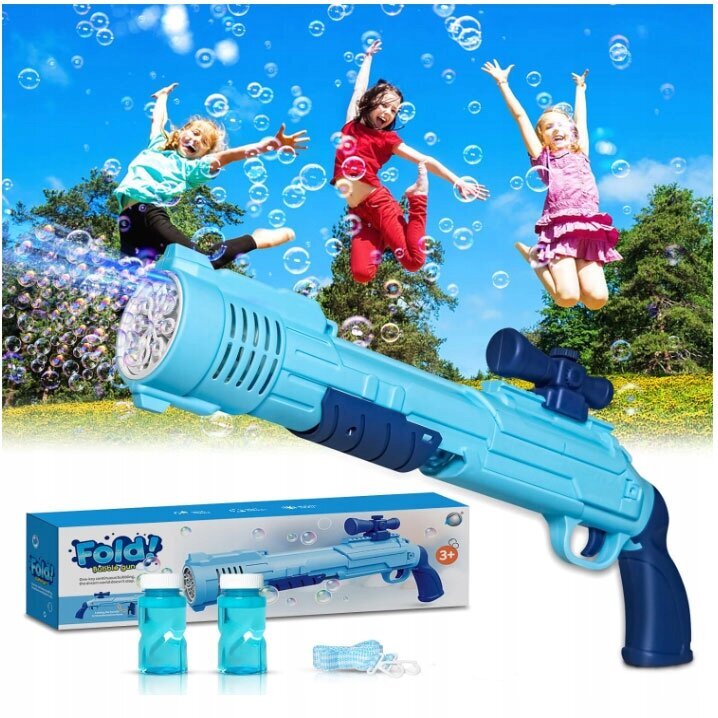 Automātiskā burbuļu pistoles Fold,zila, 41 x 19 x 6 cm cena un informācija | Ūdens, smilšu un pludmales rotaļlietas | 220.lv