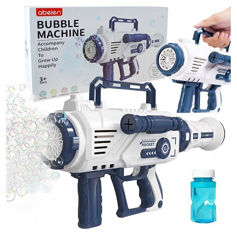 Ziepju burbuļu pistole ar apgaismojumu Abeien, balta, 40 x 22 x 12 цена и информация | Ūdens, smilšu un pludmales rotaļlietas | 220.lv
